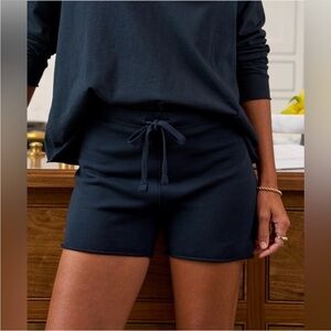 Frank & Eileen “Pearl” Navy Triple Fleece Favorite Sweat Shorts-Size Small
